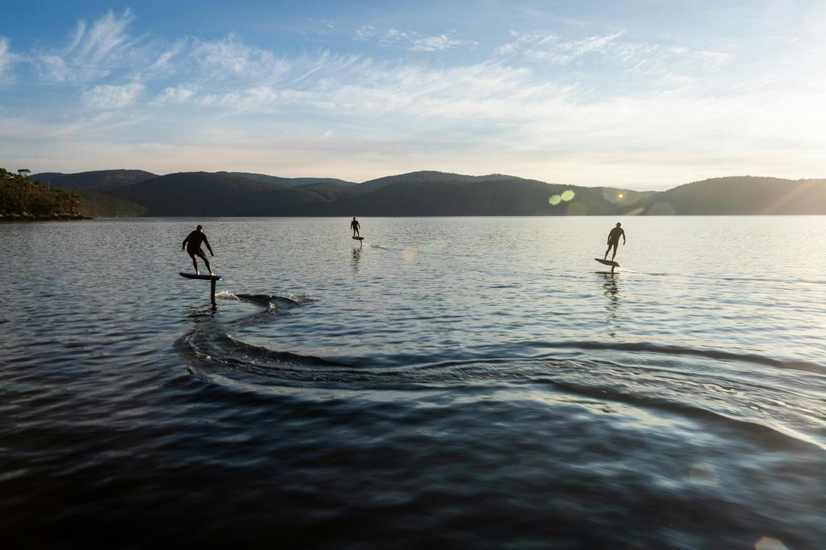 Flying above the water in pure silence