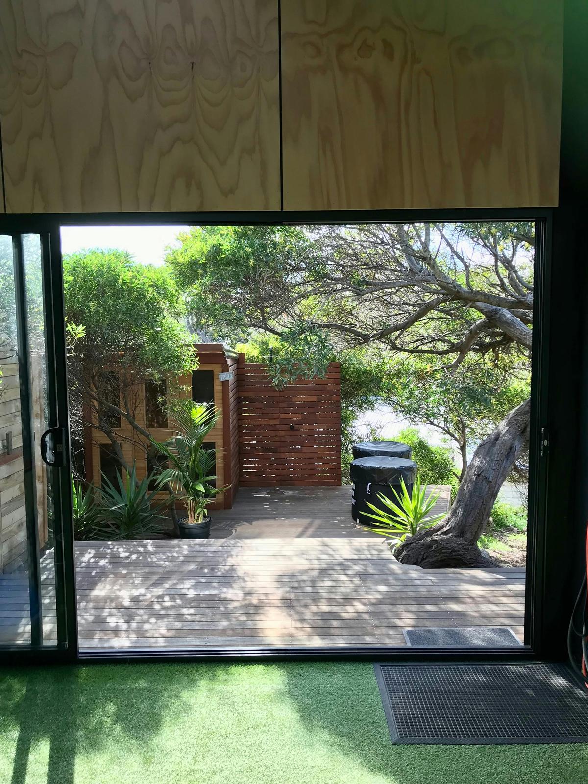 View from inside the studio