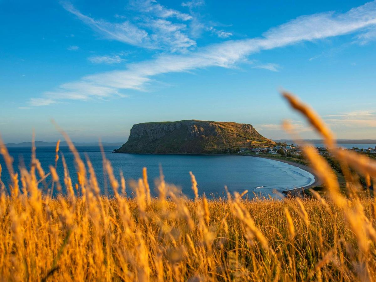 Behold the iconic Nut in Stanley from a distance, a breathtaking sight on the horizon.