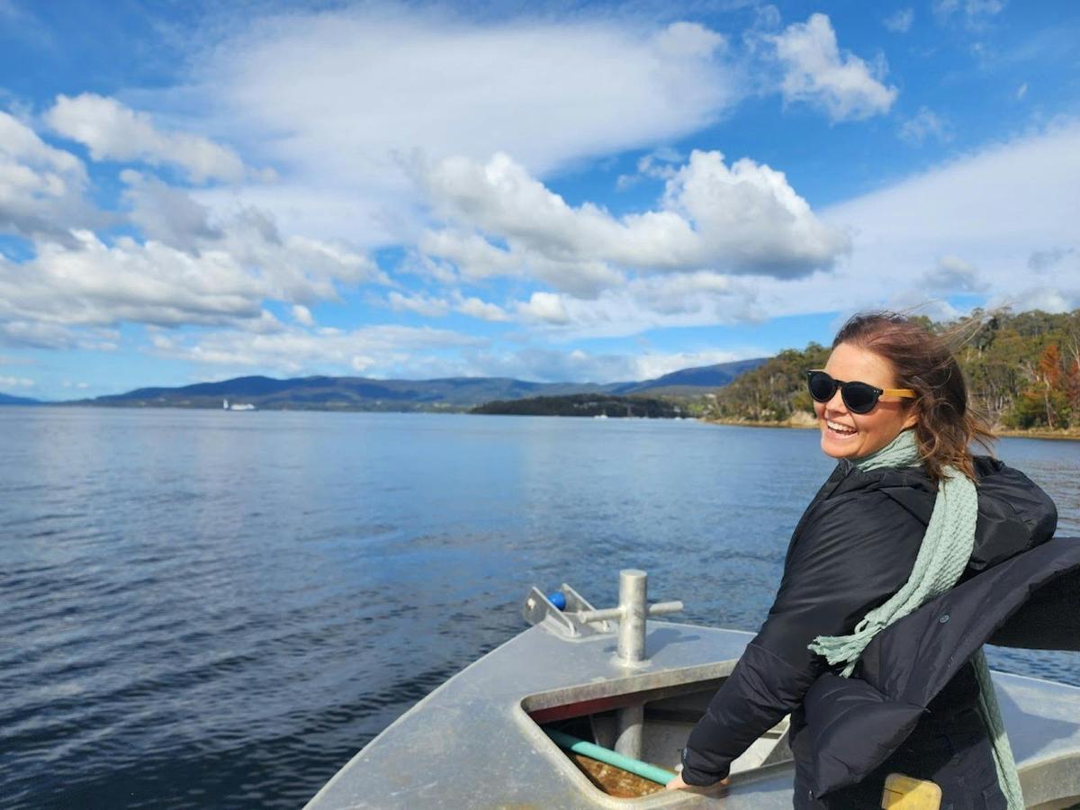 Laughing with the breeze, soaking up Tasmanian water views aboard the TunaCorn