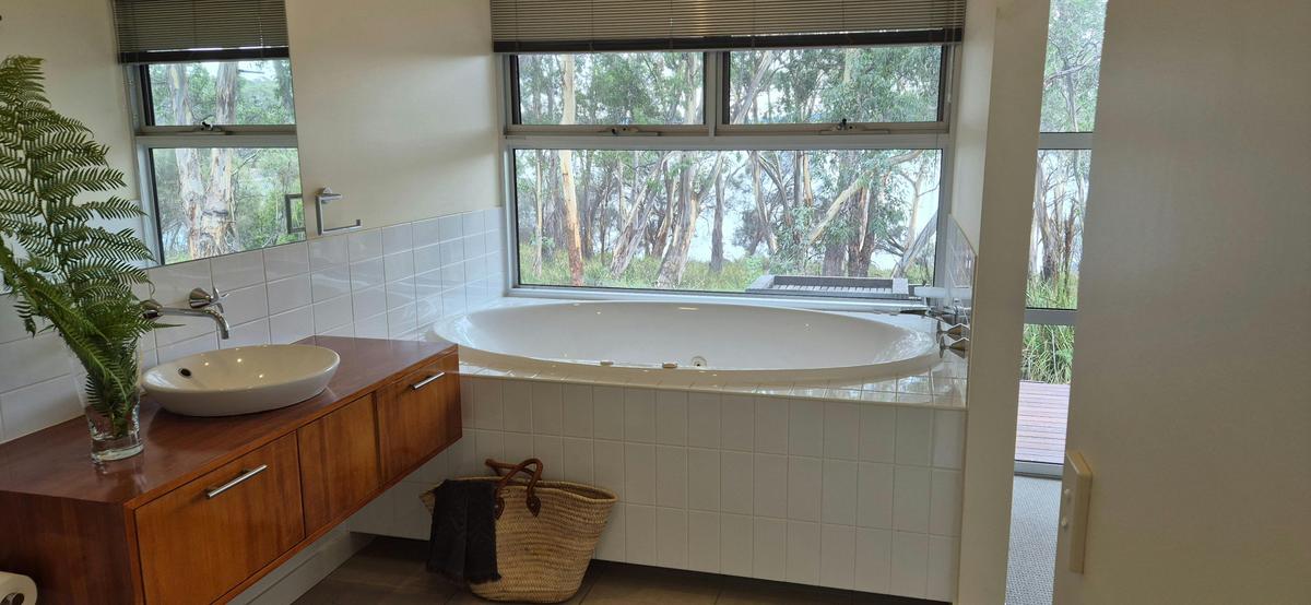 Ensuite with bath and views
