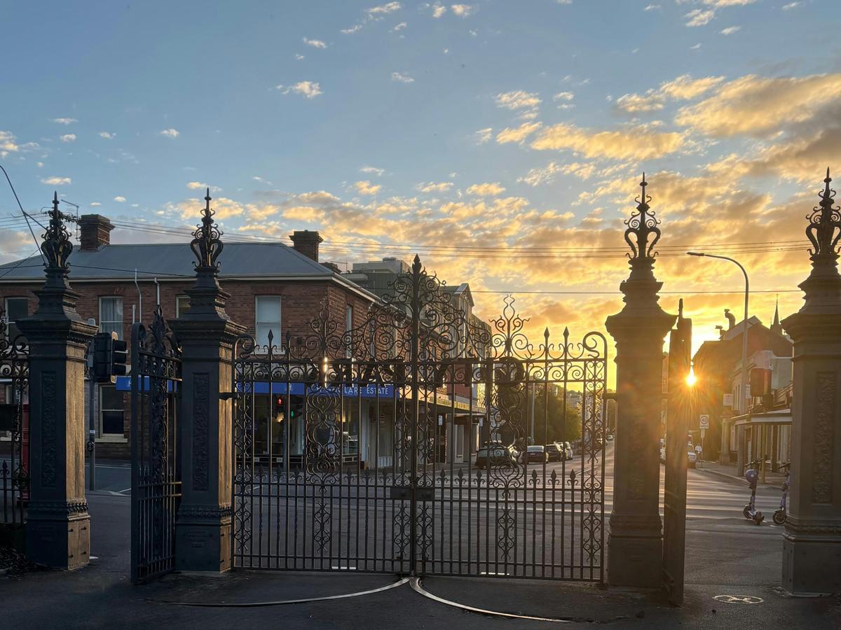 Highclare Building at sunset