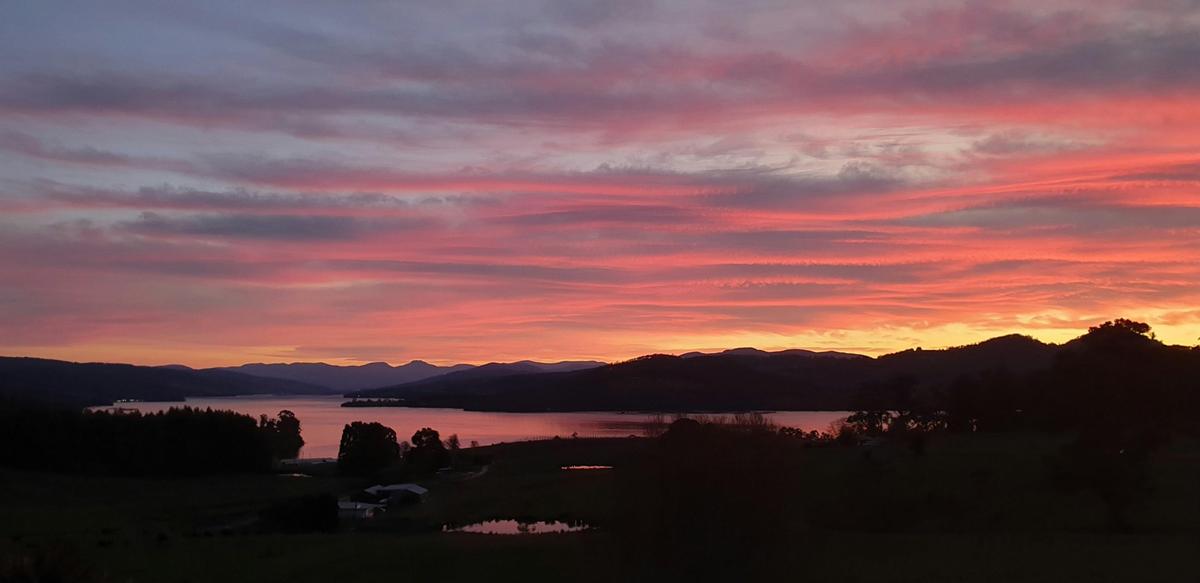 Huon Belle Homestead Sunrise from the verandah