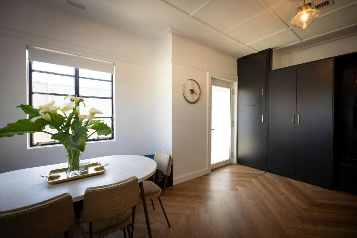 Enjoy meals at the charming breakfast nook and dining table.