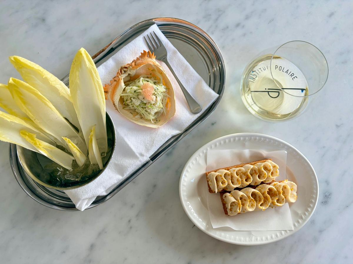 Institut Polaire Crab Salad and Bottarga Toast