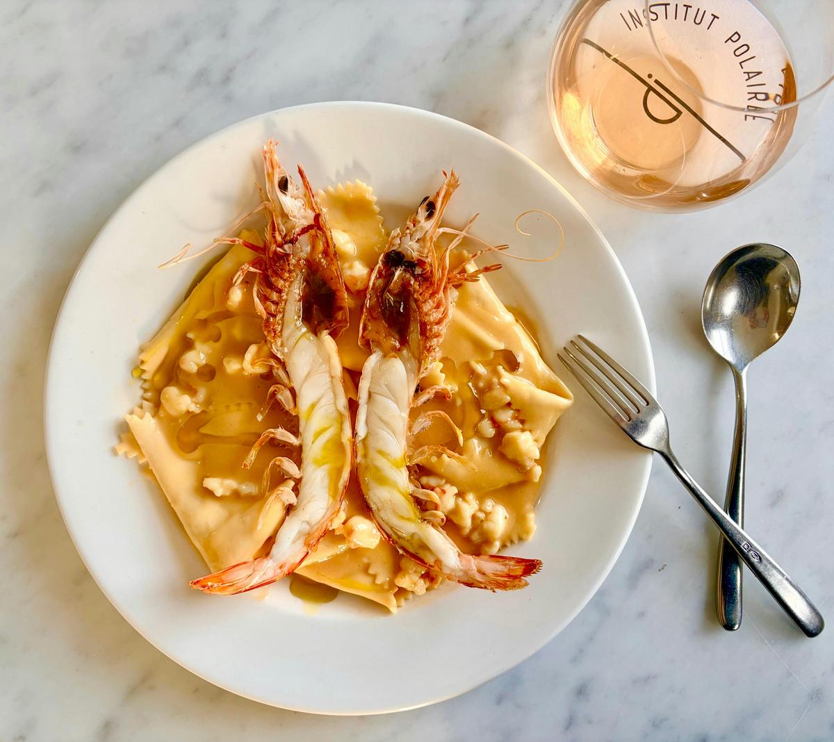 Institut Polaire Pasta Prawn and Lobster butter