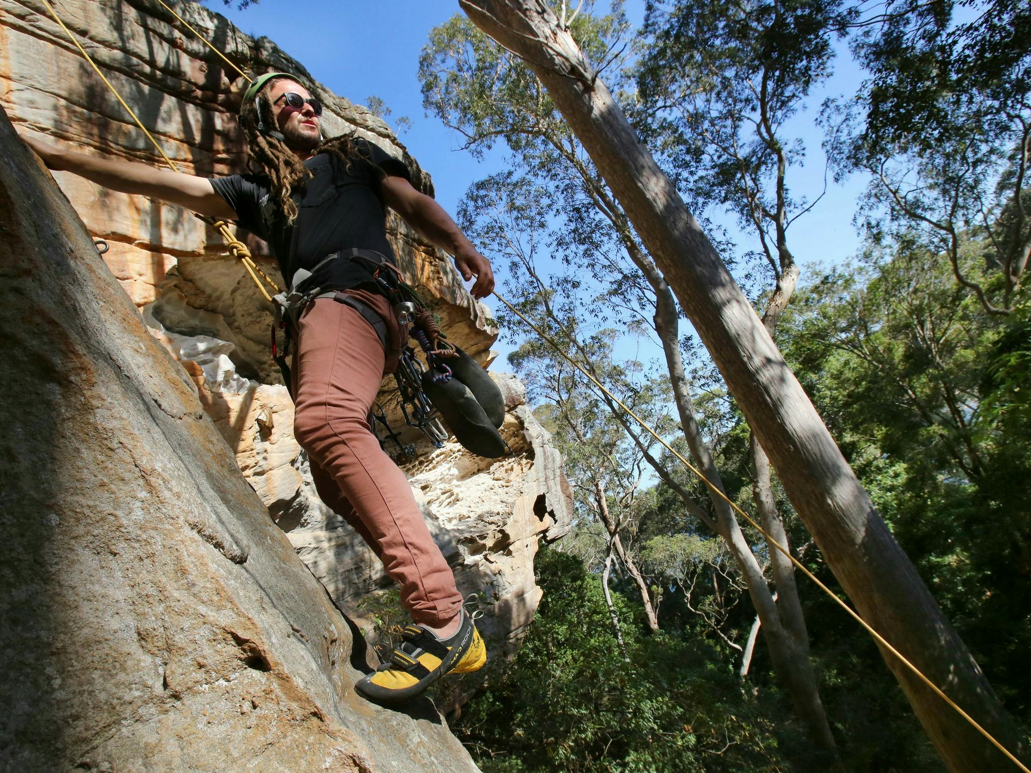World class climbing on the Shoalhaven River is easy with a guide, like Kyle from Outdoor Raw.
