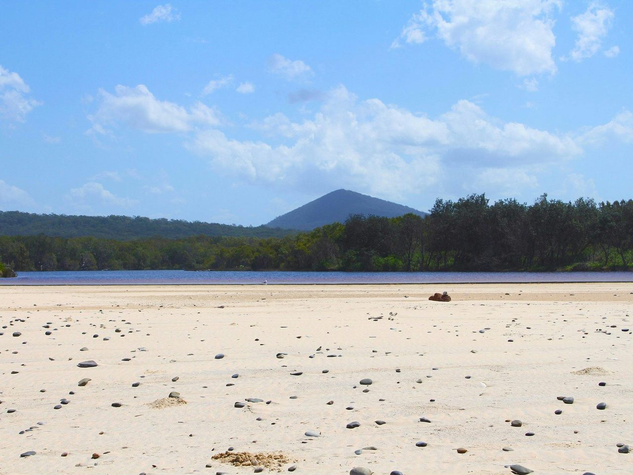 View across Lake Arragan’s tributary to the ever present Clarence Peak.