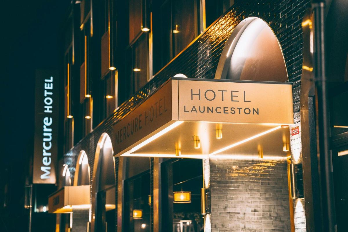 External hotel image by night