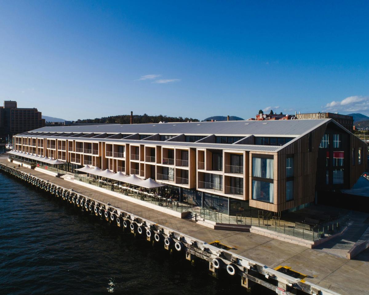 An aerial photo of MACq 01 Hotel