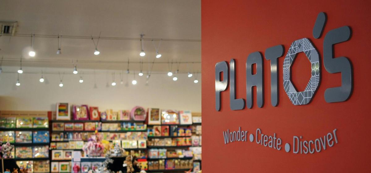 Plato's Logo with Shop