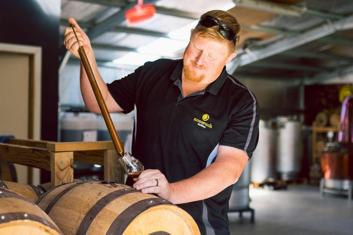 Drawing a sample from the cask
