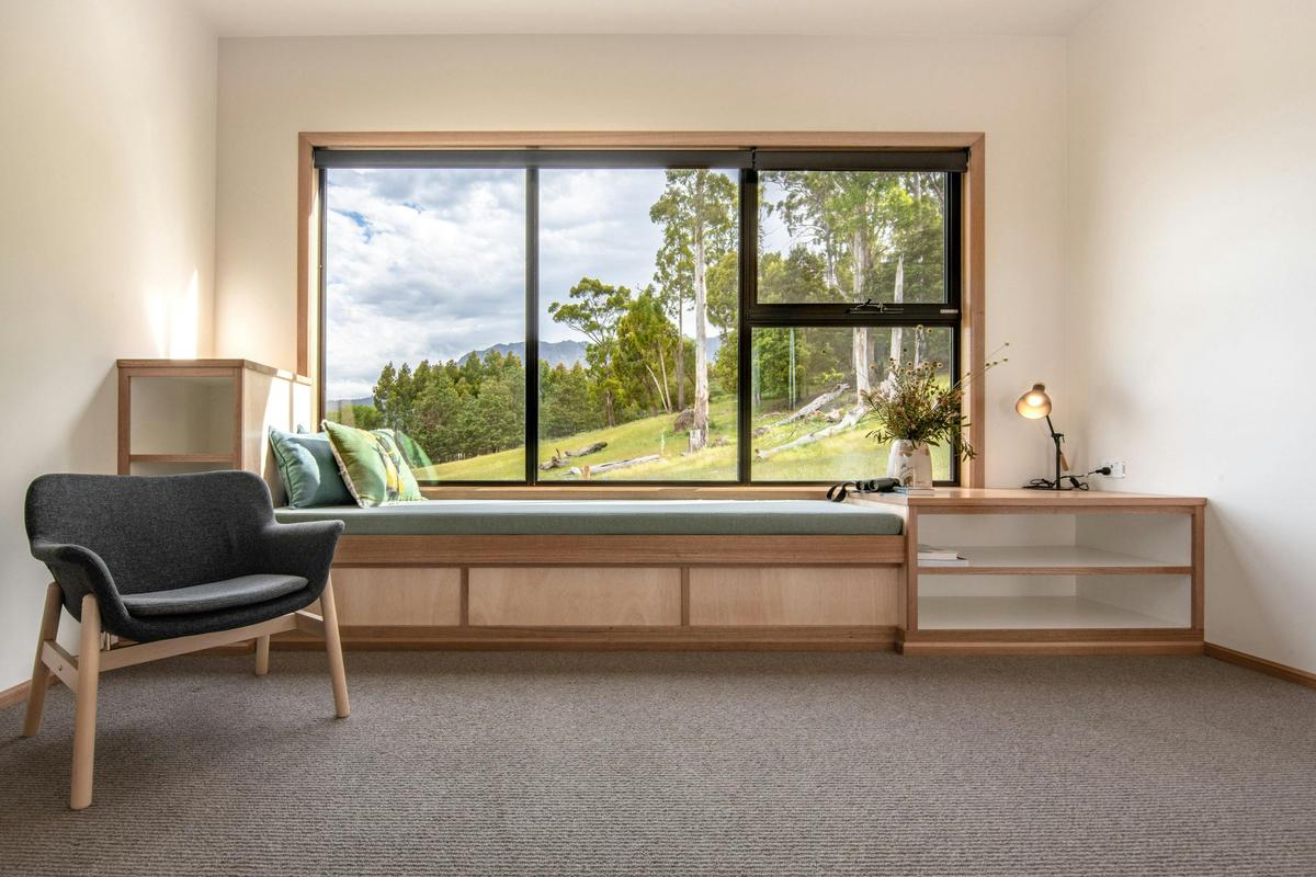Cabins feature views of Mount Roland