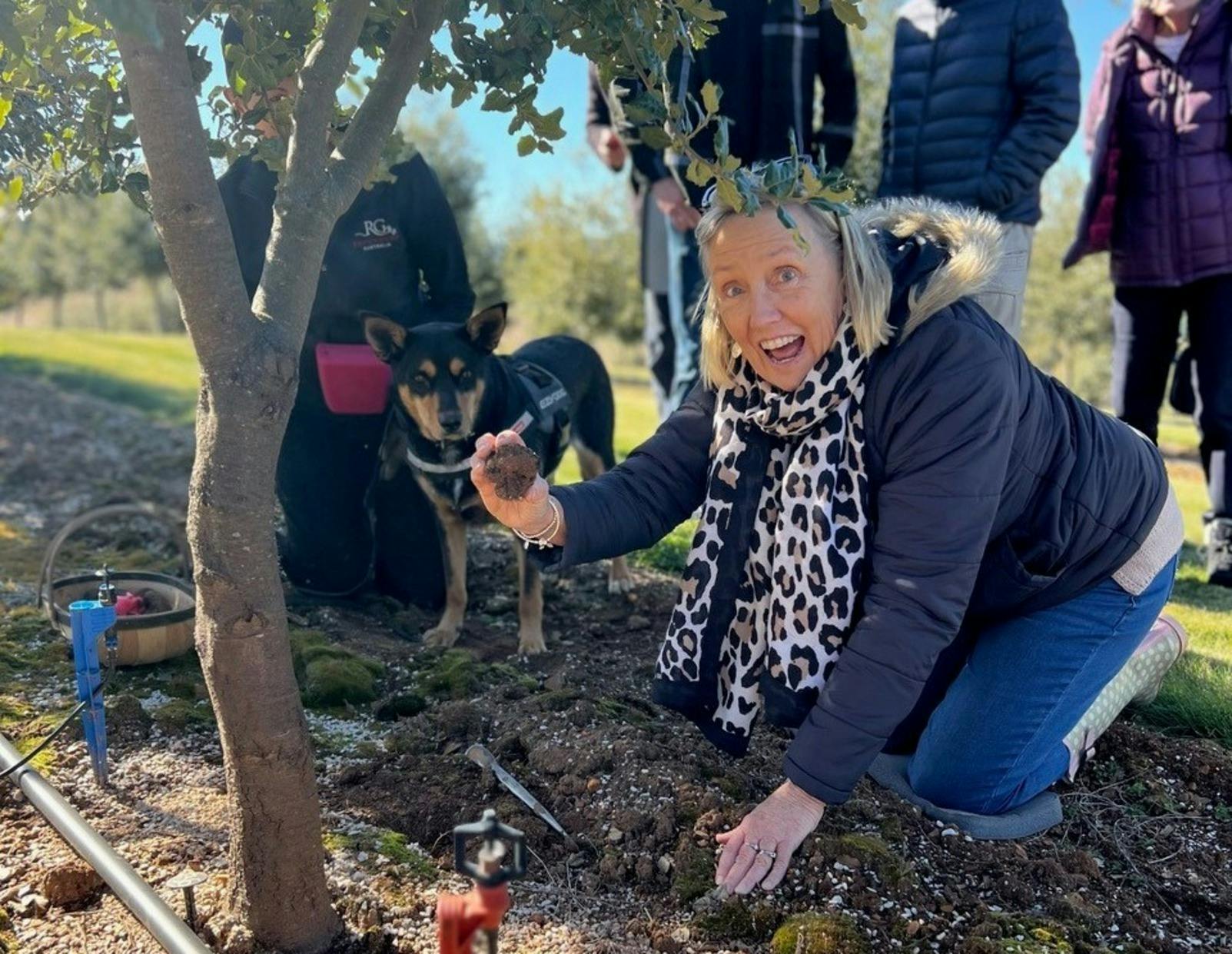 Truffle Hunter showing their truffle they found