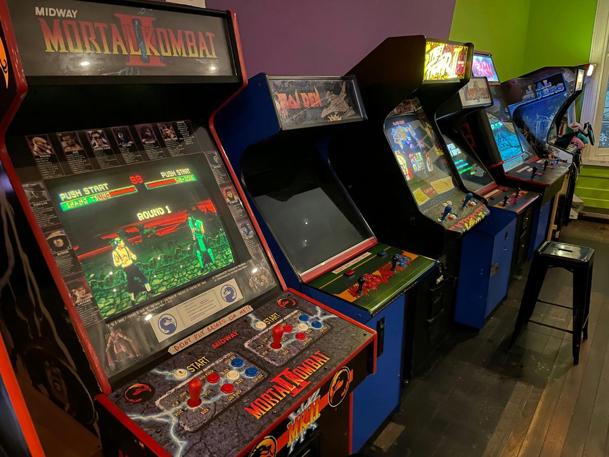 Row of arcade machines