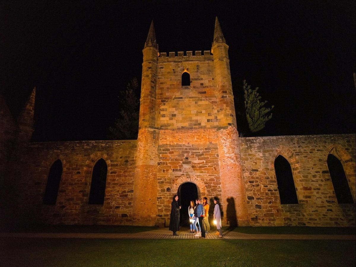 Port Arthur Convict Church by night
