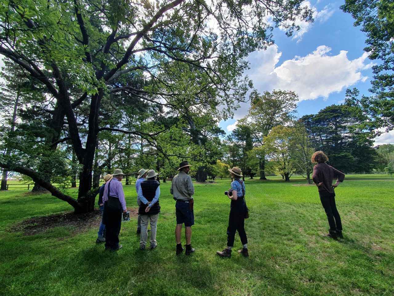 A group of naturelovers exploring the gardens at Retford Park