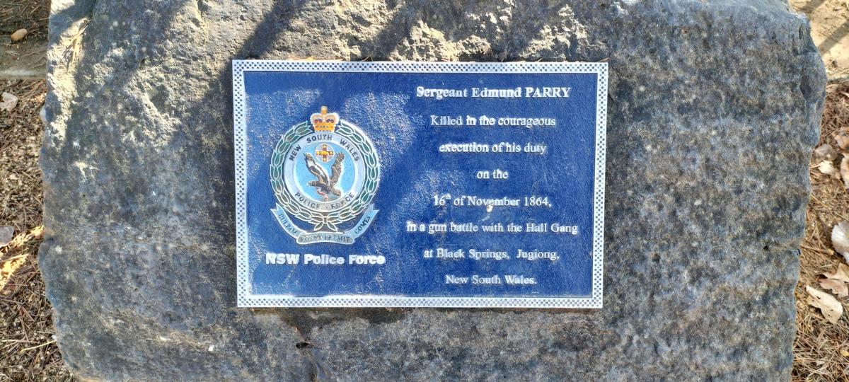 NSW Police Force plaque for Sgt Parry: "Killed in the courageous execution of his duty..." cont.