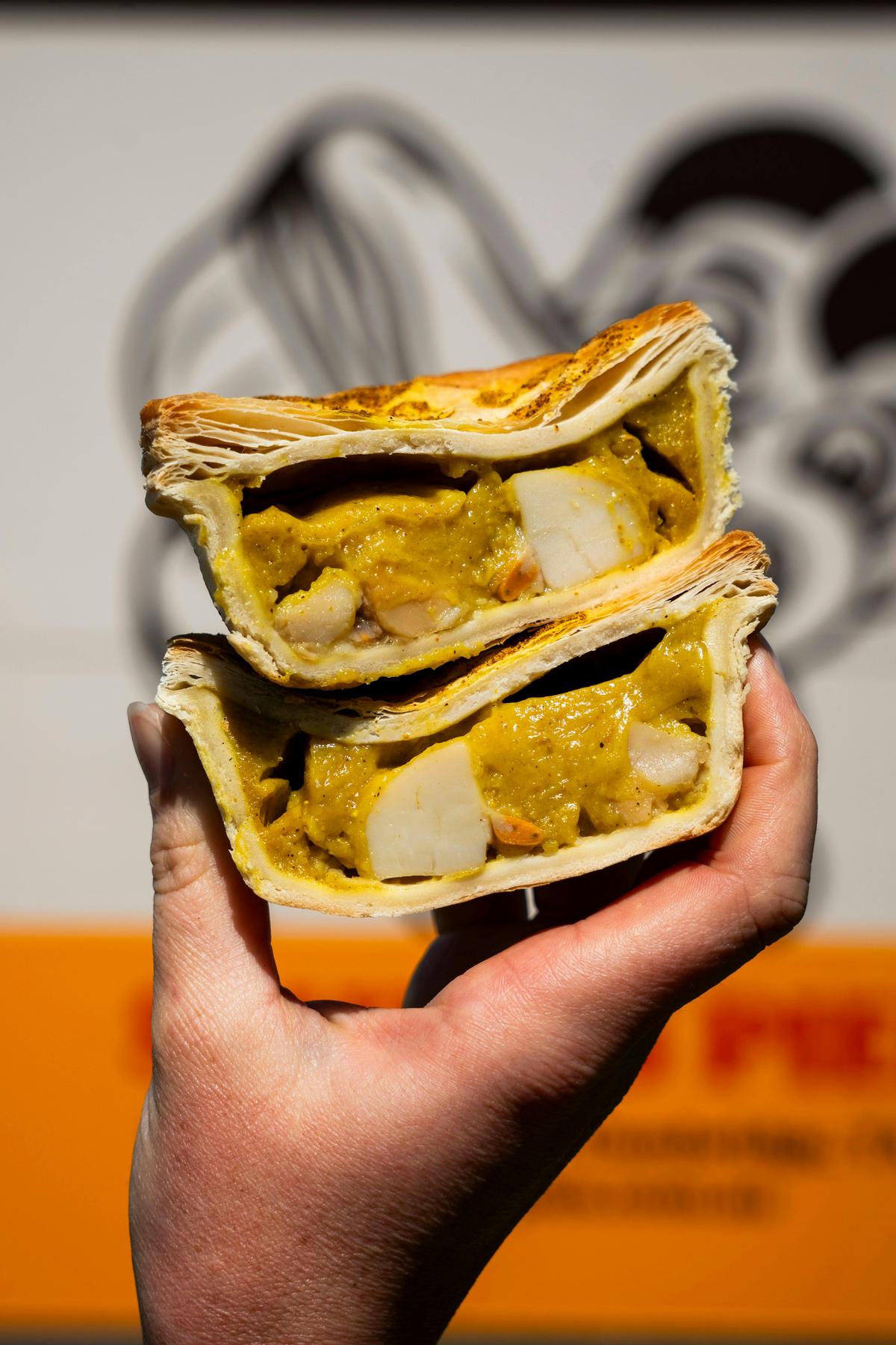 Famous curried scallop pies