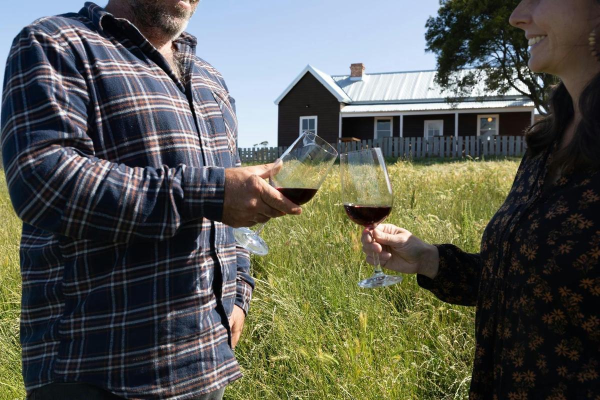 Daniel and Ella Kelleher at their farmhouse cellar door