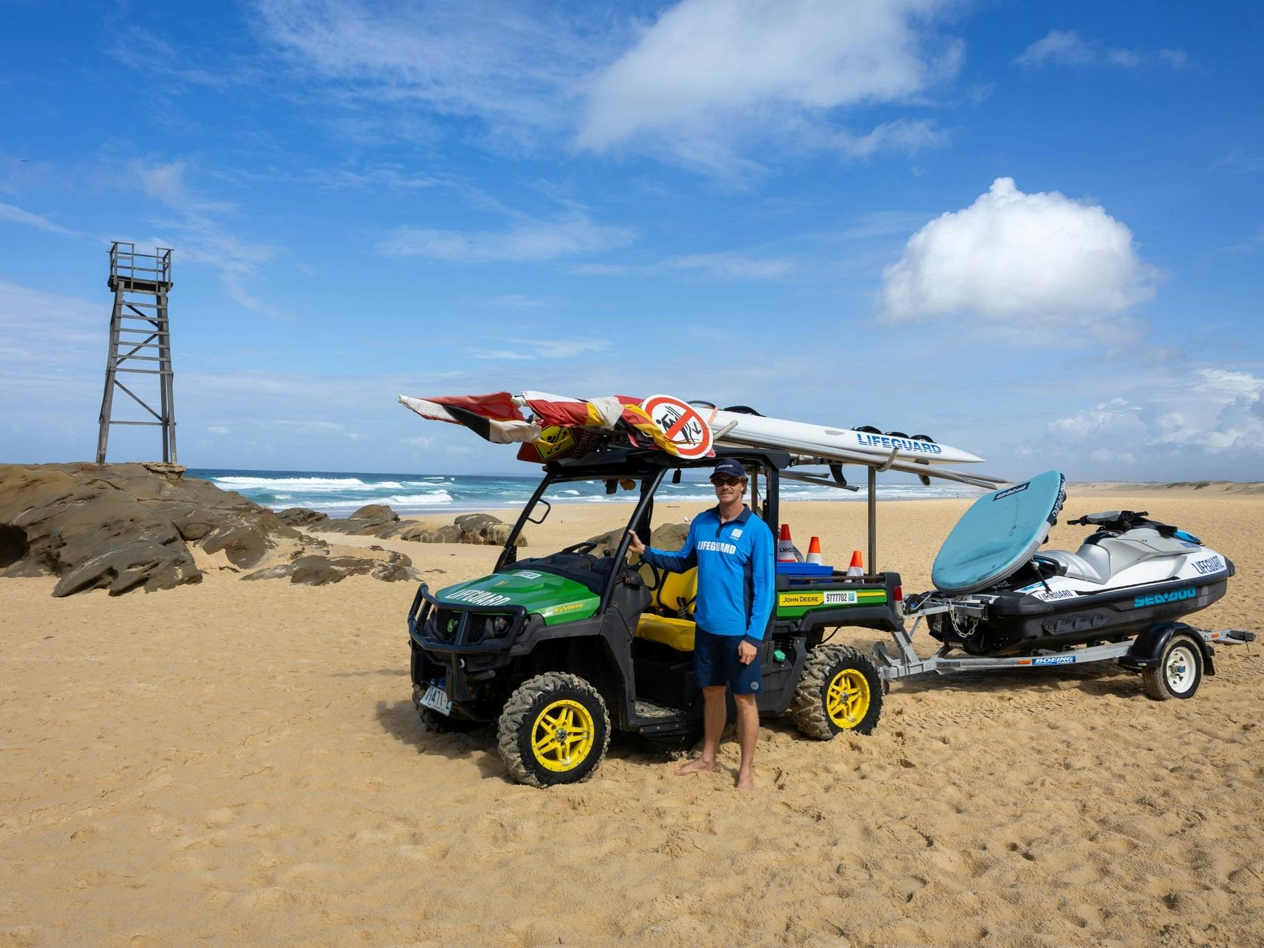 Lifeguard and shark tower Redhead Beach
