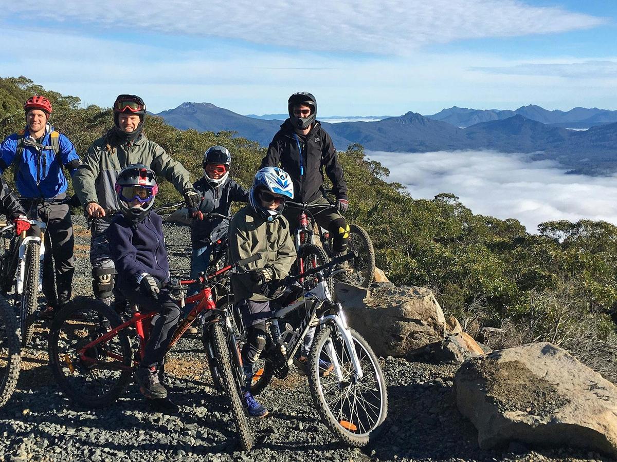 View from the shuttle drop off point at Maydena Bike Park