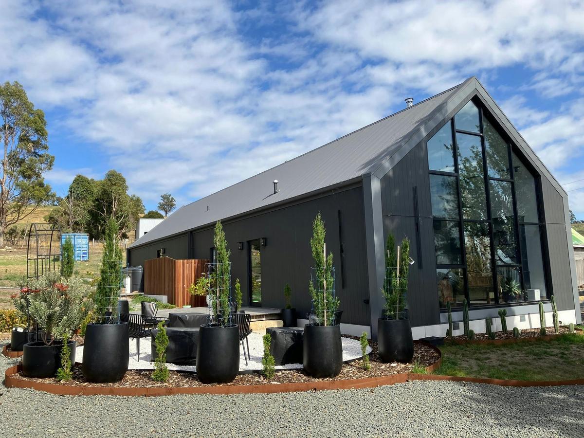 The Stables building, Pine Point firepit.