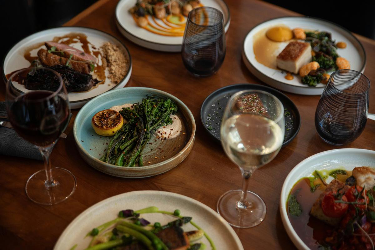 Assortment of food and drinks offered in Tasman Restaurant