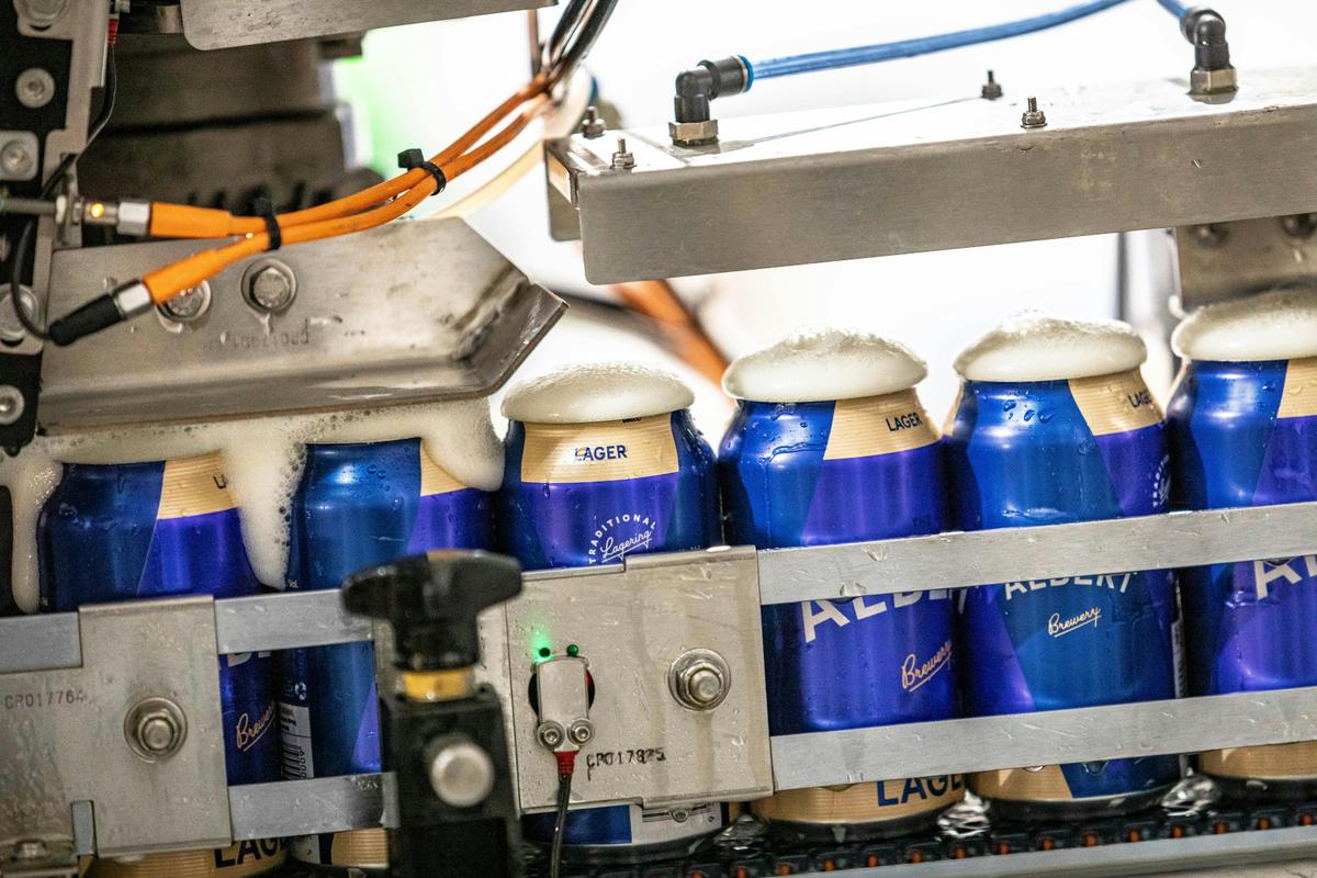 Lager being canned