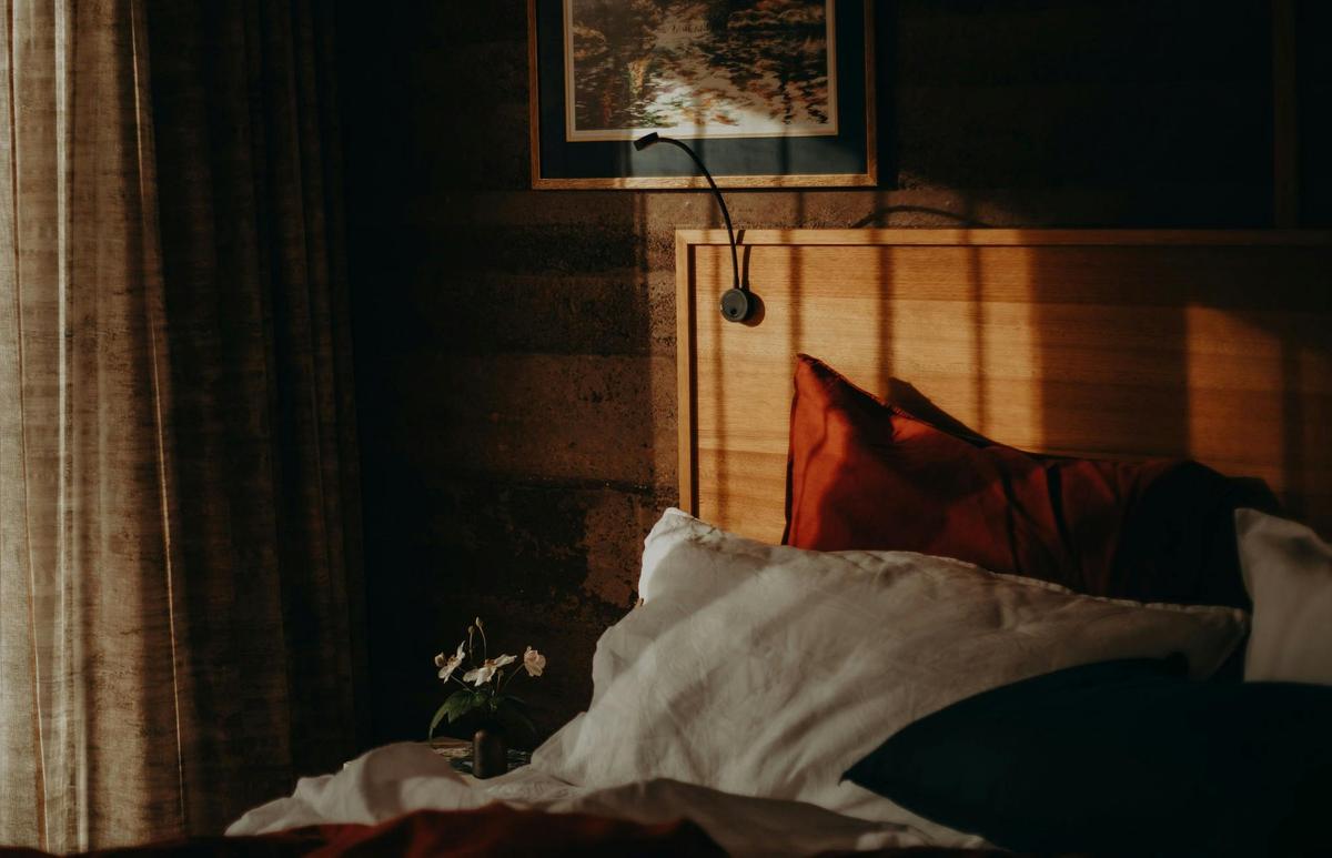 bedroom with sun coming in