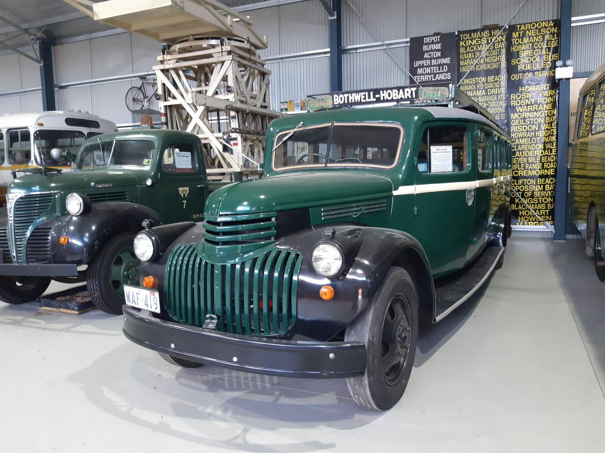 A Chevolet sideloader bus, the oldest in the Museums collection.