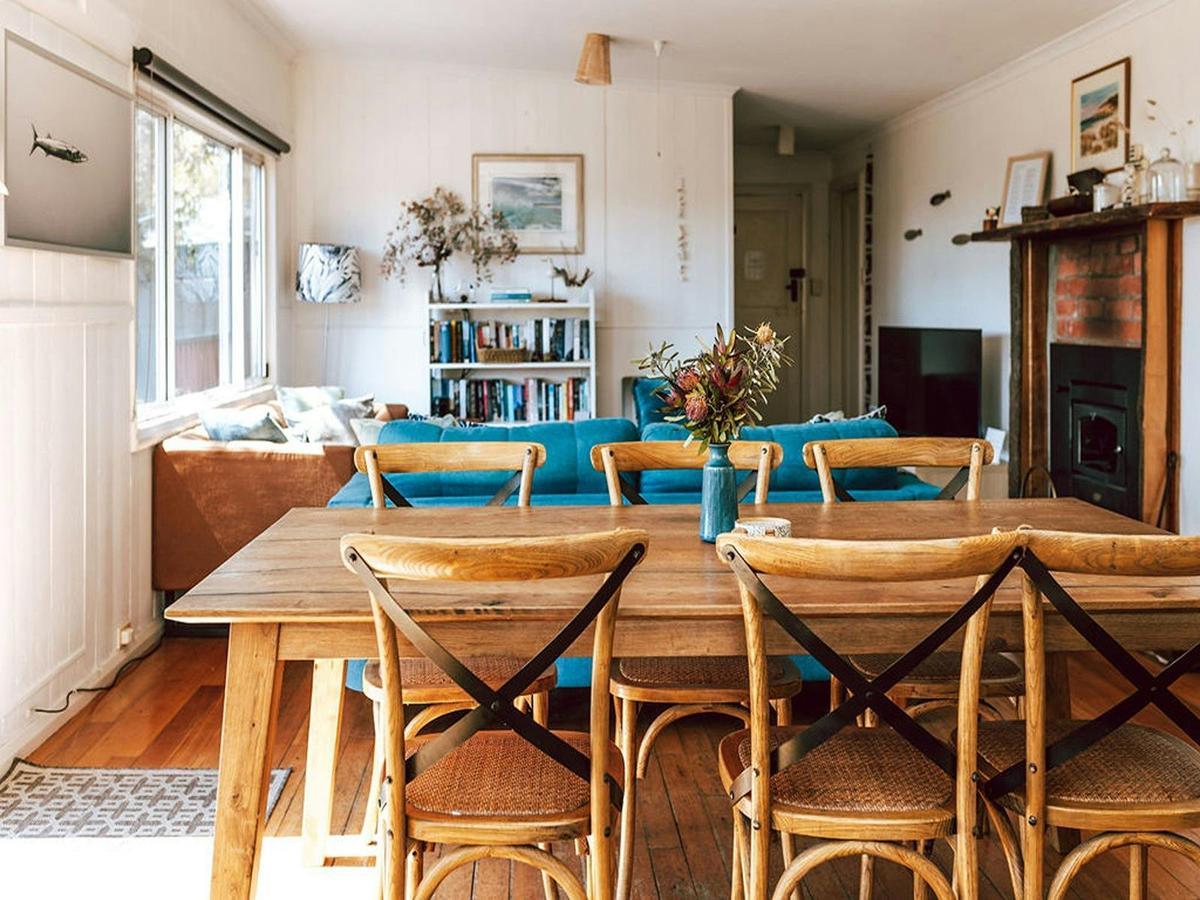 Open plan kitchen, dining, living