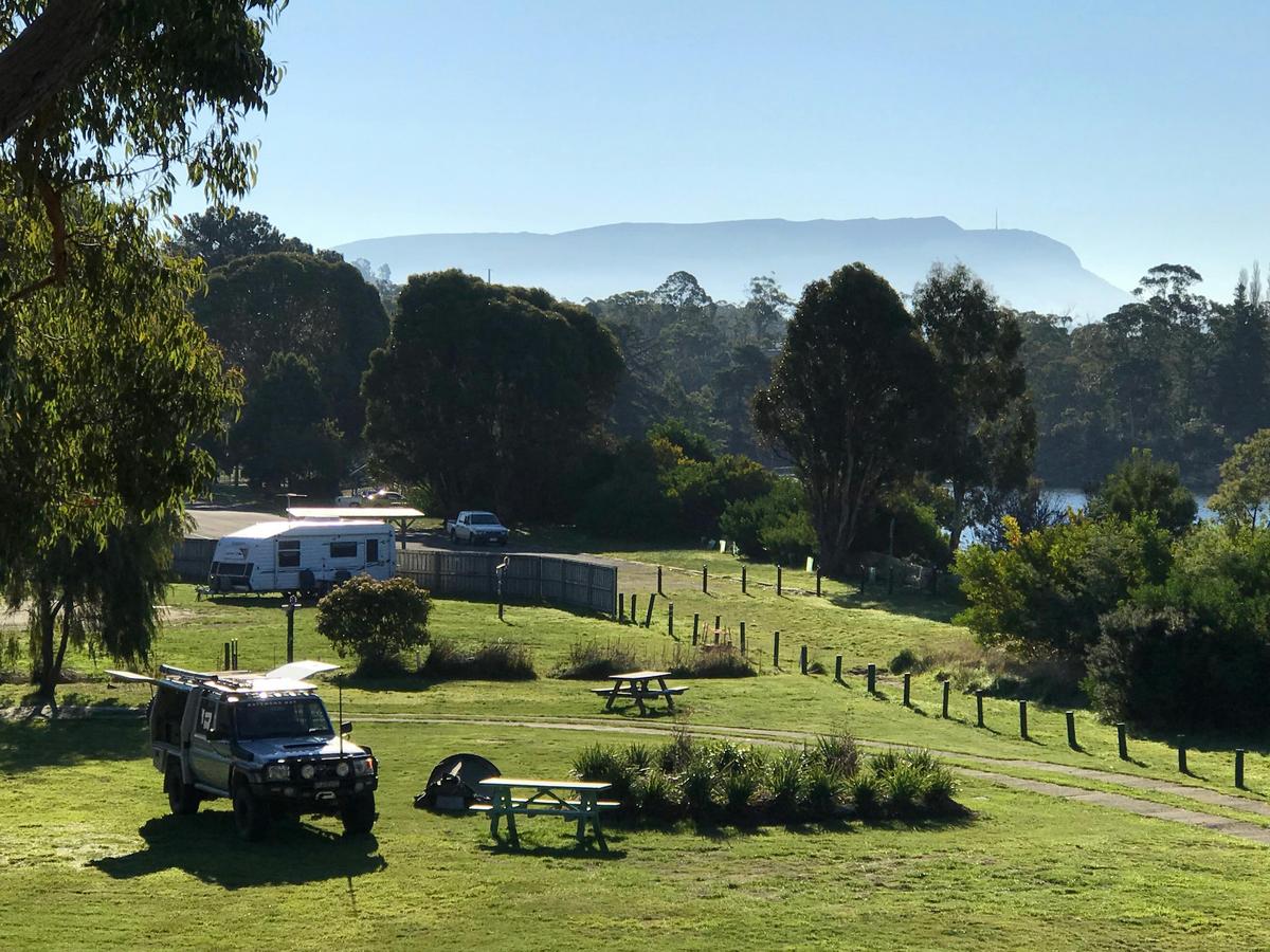 View over the camp sites of Mt Wellington