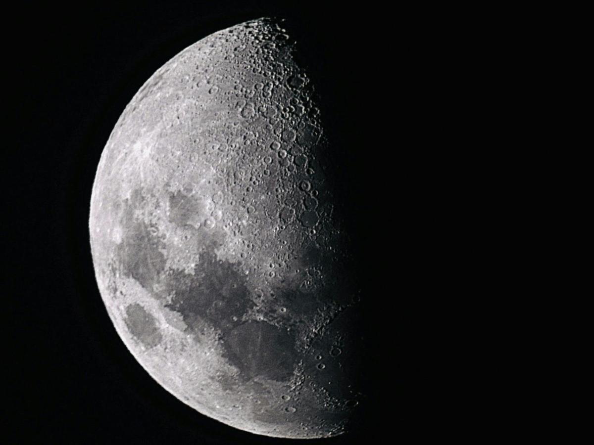 Crescent Moon captured through a telescope on a clear Tasmanian night.
