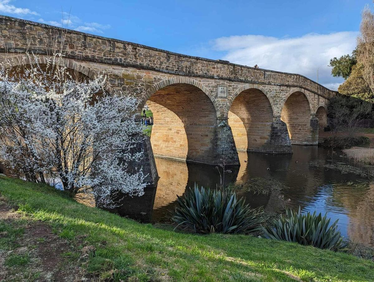 Historic Richmond village near Hobart with convict-built stone bridge and colonial architecture