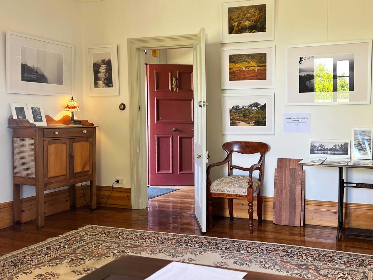 Interior of studio gallery of artist and photographer, Emma Coombes