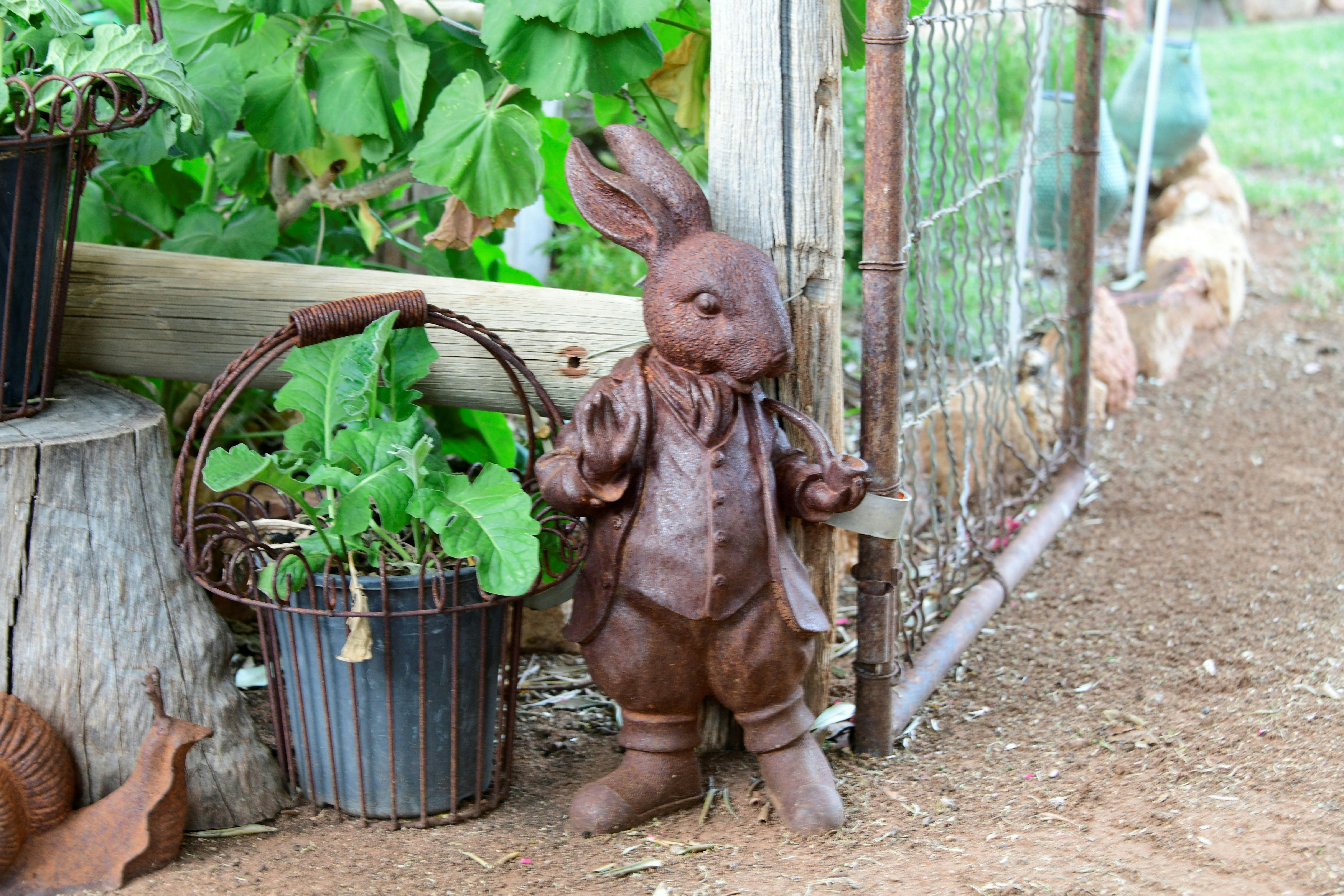A cast iron sculpture in the Garden