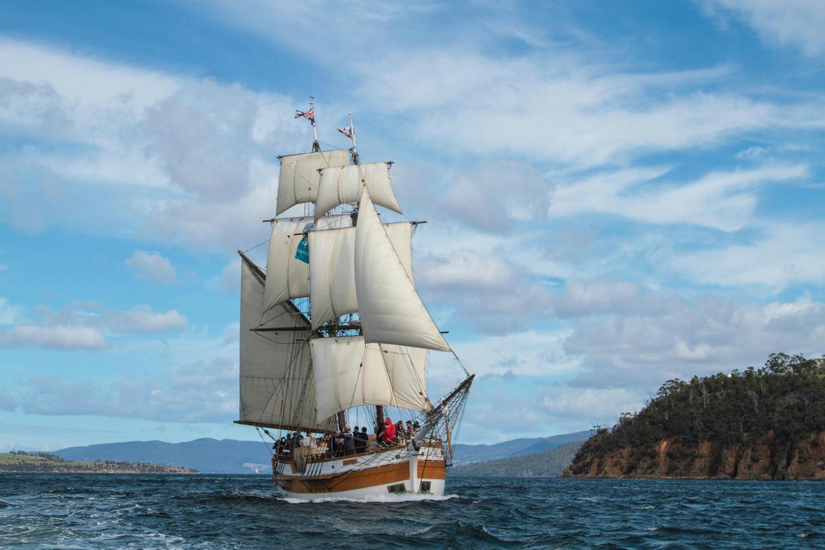 Lady Nelson enjoying a harbour sail