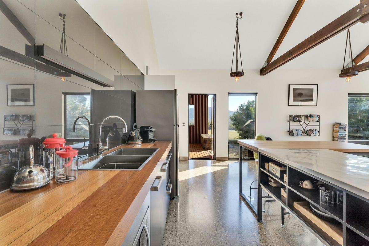 Villa Kitchen looking out to Patio