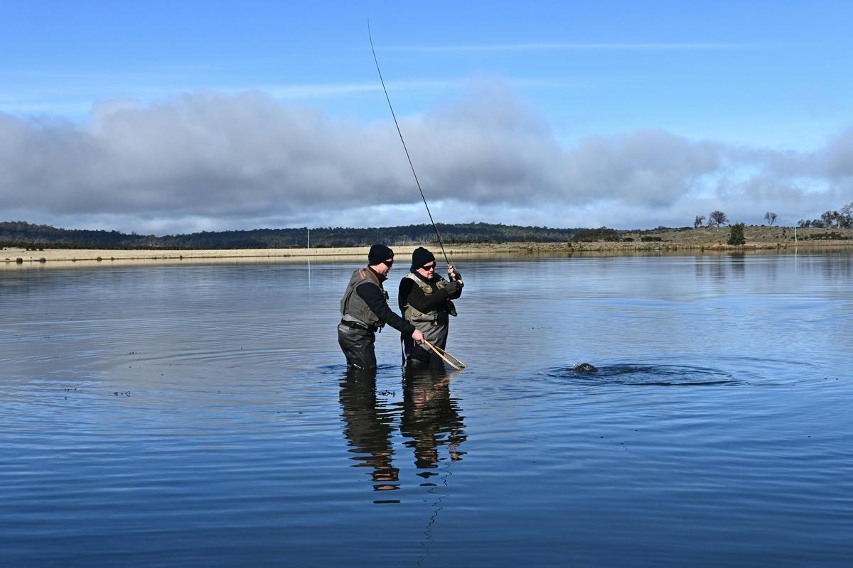 Catching trout in Tasmania