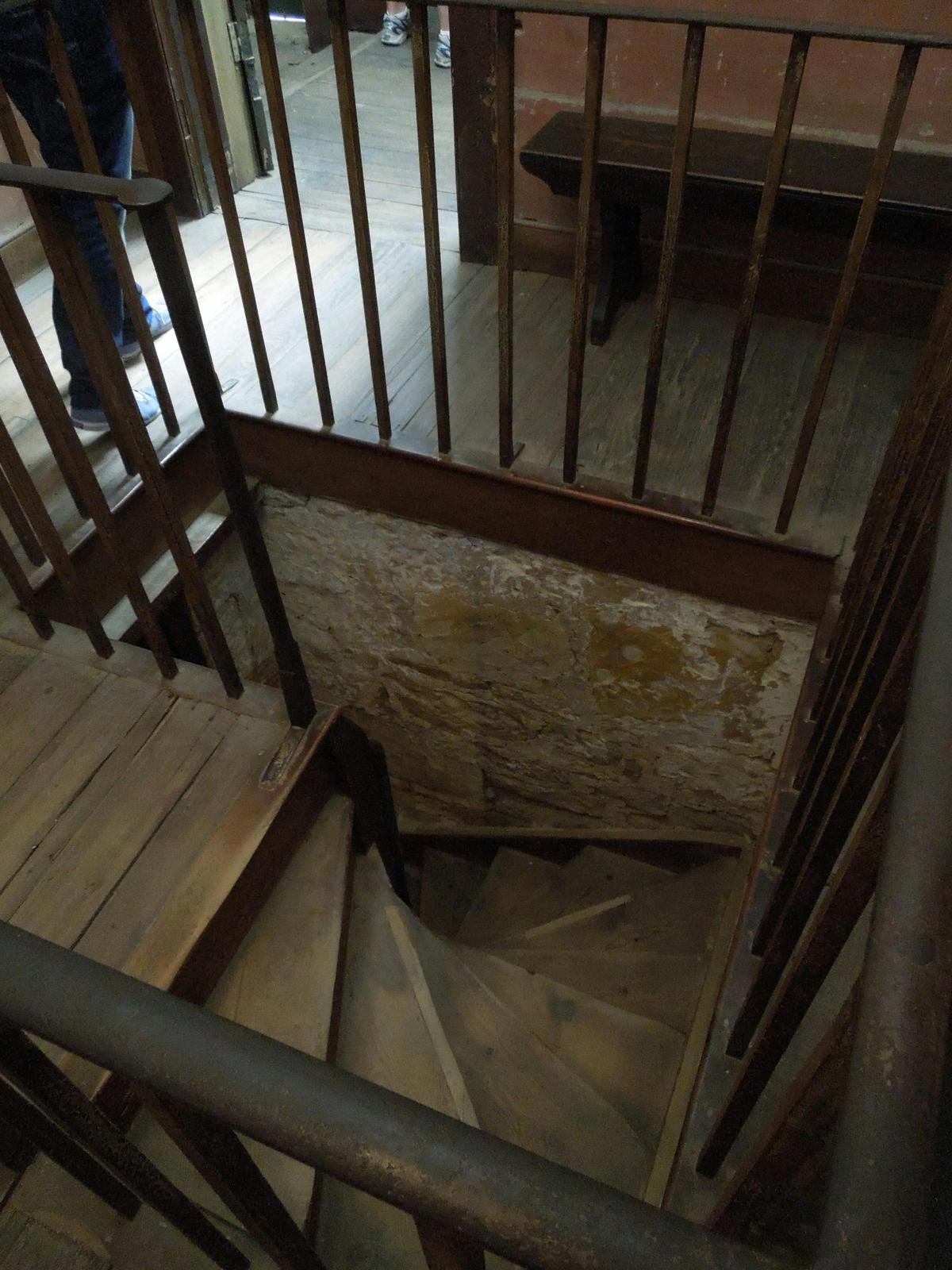 The central stairs of the Hobart Penitentiary tunnel system connecting the courtrooms