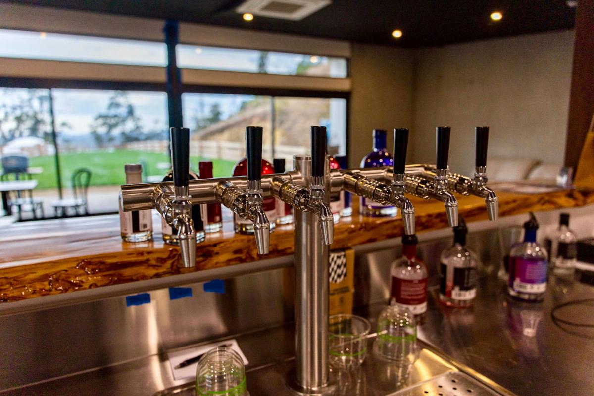 looking out from the bar