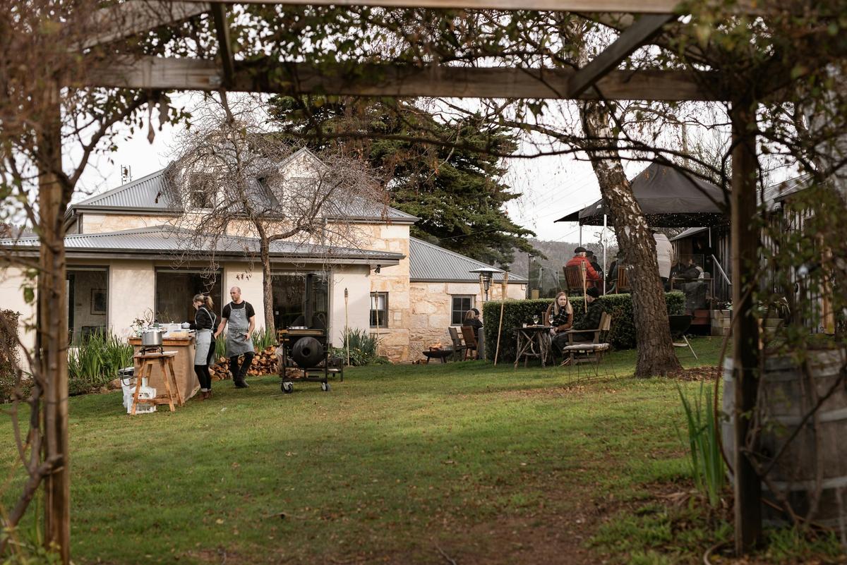 Garden and house in front of tasting deck