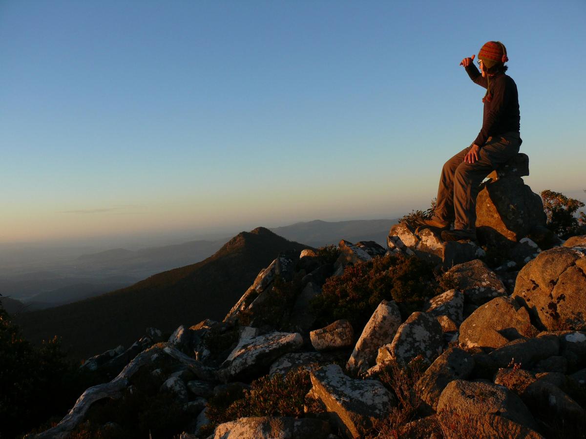 Walker atop Collins Bonnet, Wellington Park