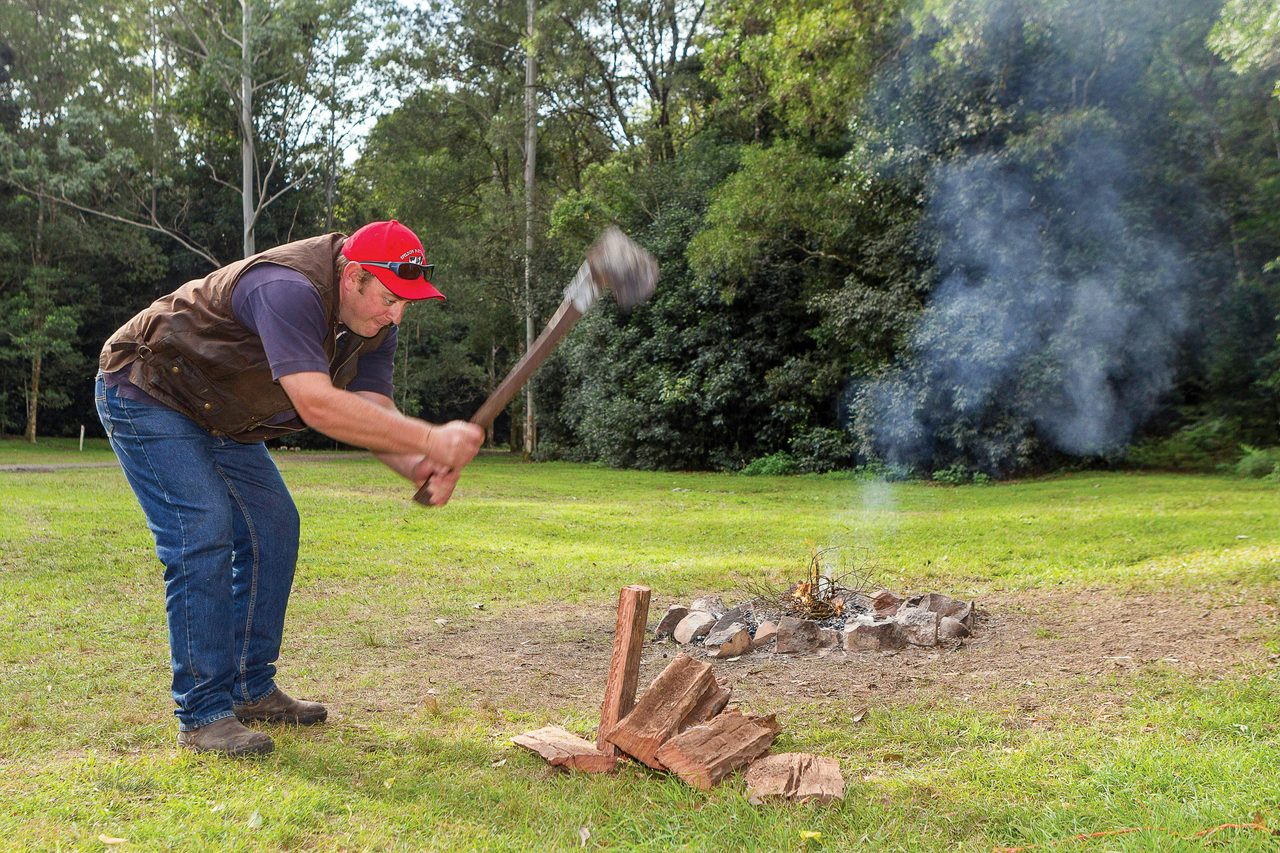 Building a campfire
