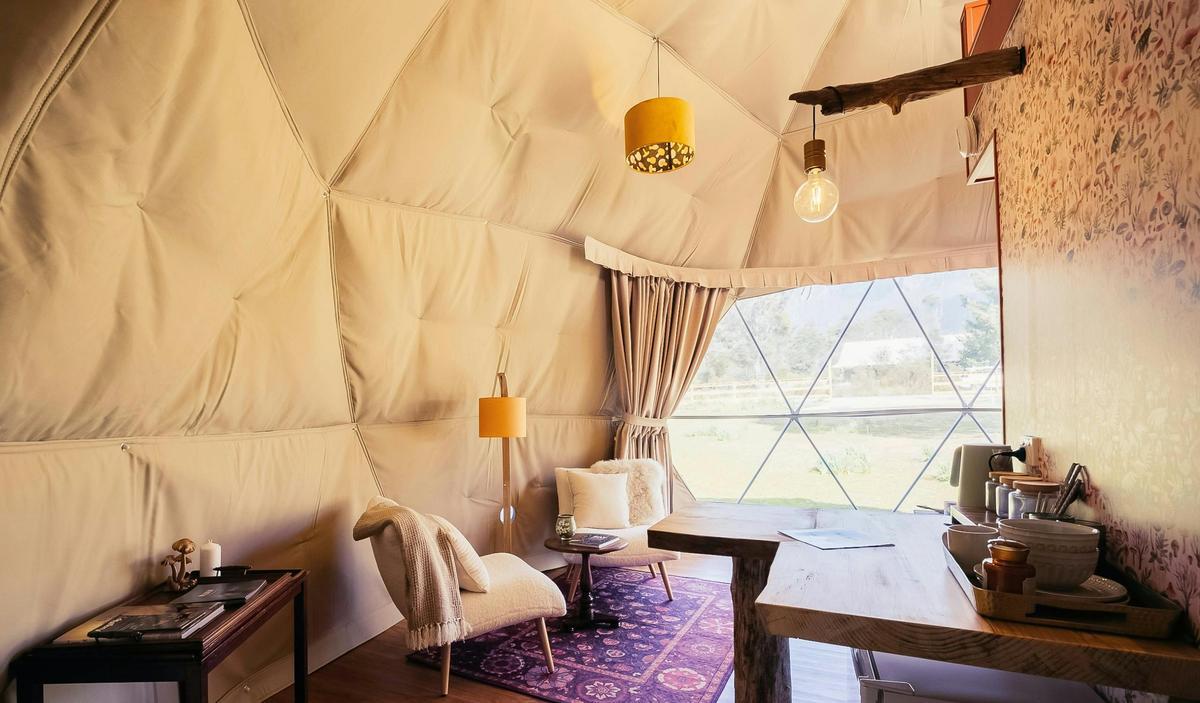 Wilder Tasmania, unique Dome Accommodation Interior