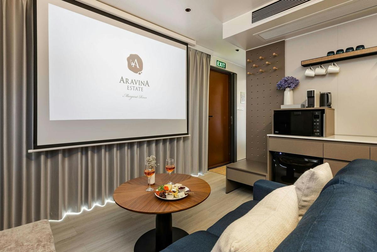A collection of 21 modern one and two bedroom cabins set within 180 acres of Aravina Estate.