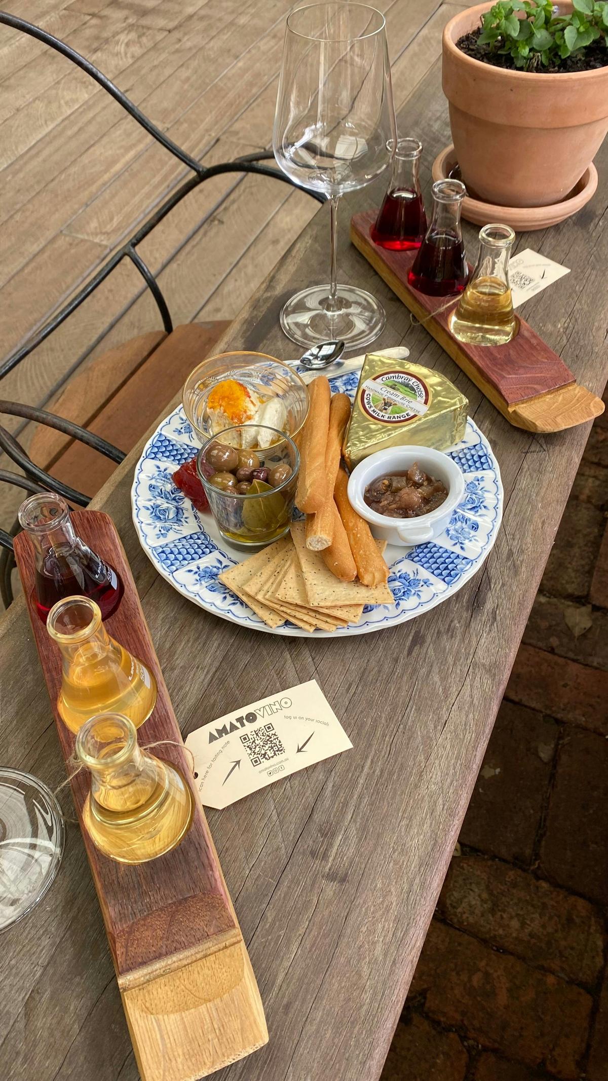 Cheese plates and wine paddles