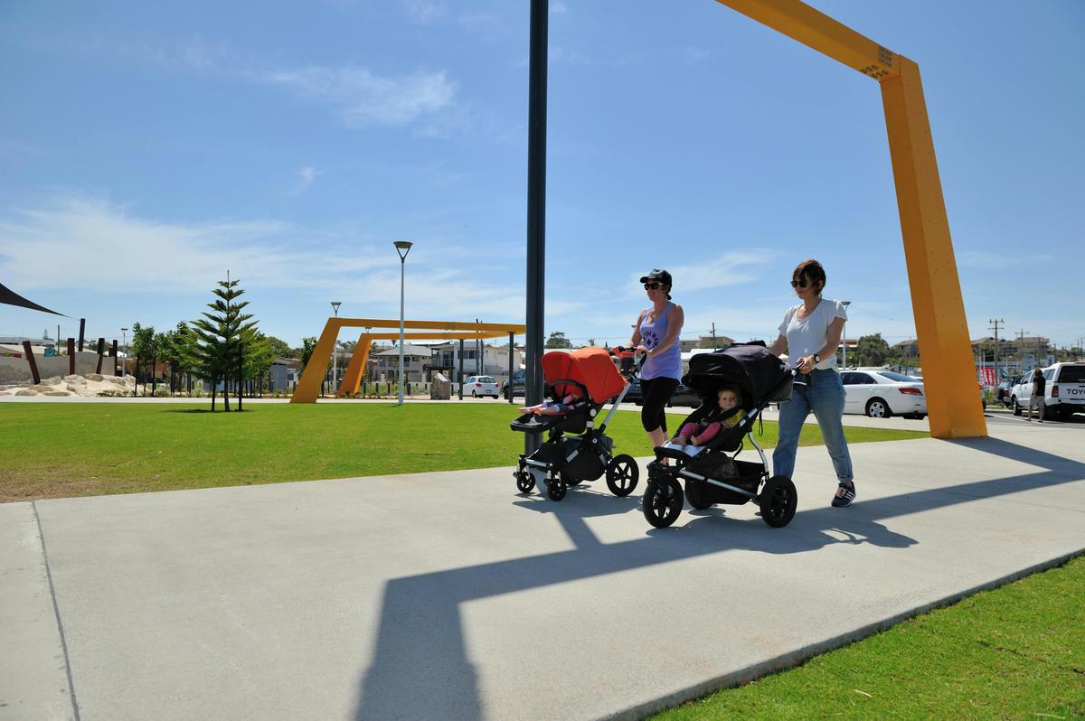 People enjoying Beresford Foreshore