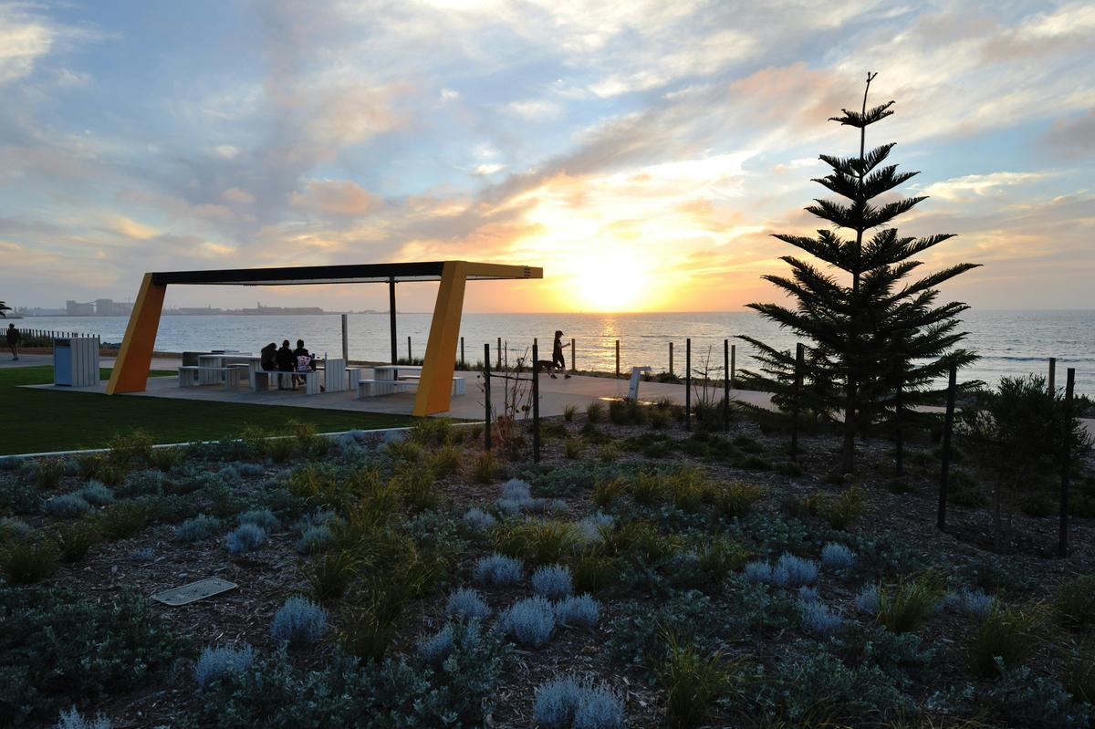 The sun setting at Beresford Foreshore.